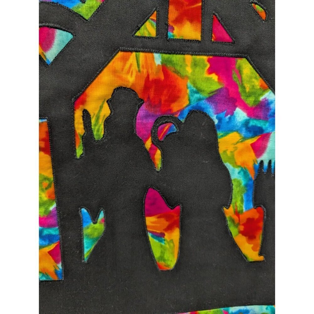 Nativity Table-Runner Wall Hanging Stained Glass Look Christmas Colorful 38x18 - Picture 6 of 14